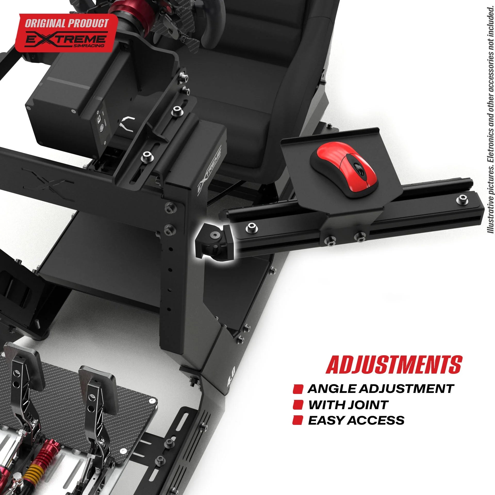 ARTICULATED KEYBOARD AND MOUSE TRAY FOR CHASSIS 4.0 Extreme Simracing