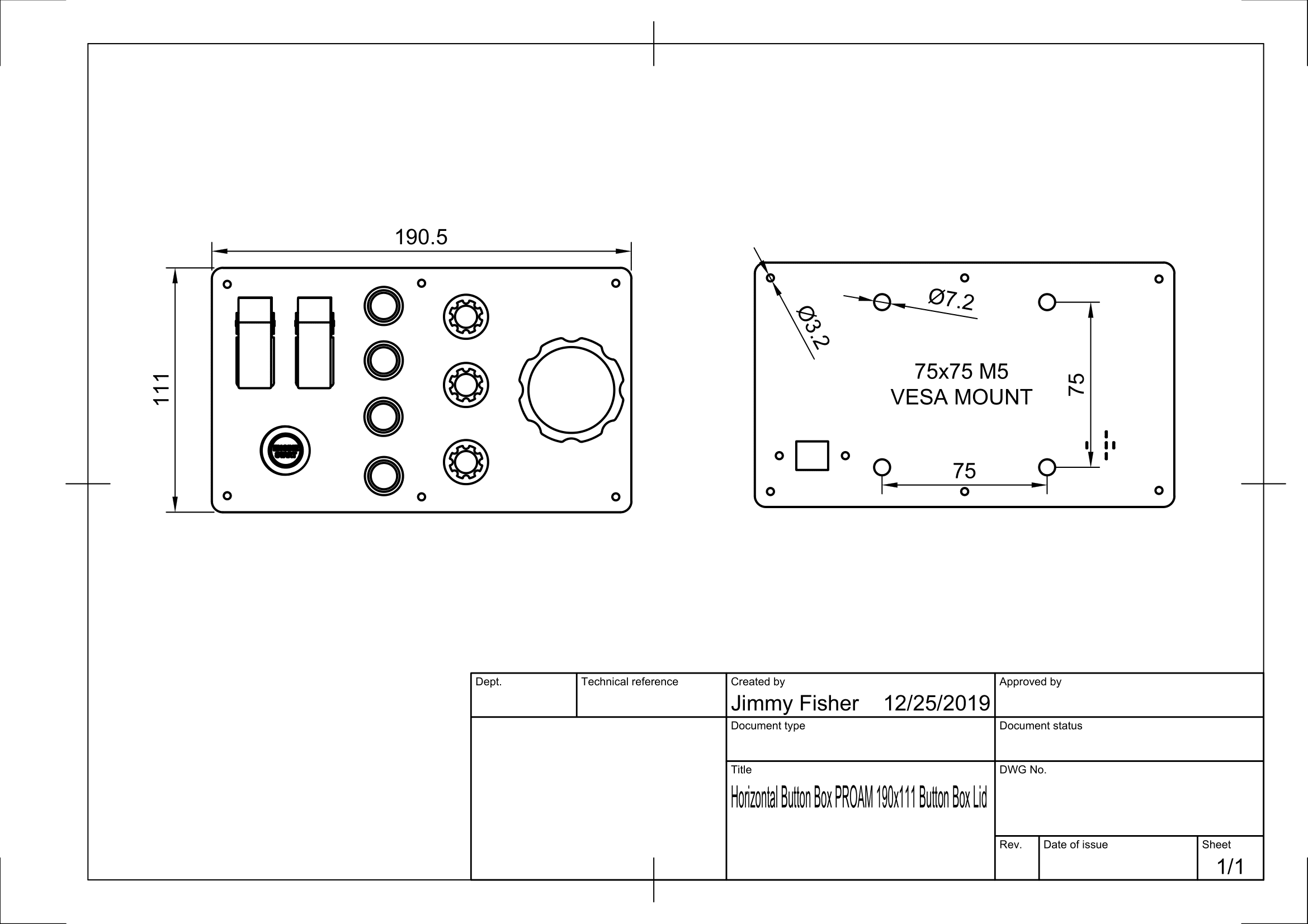 Apex Button Box Horizontal Mount V1 Apex Sim Racing