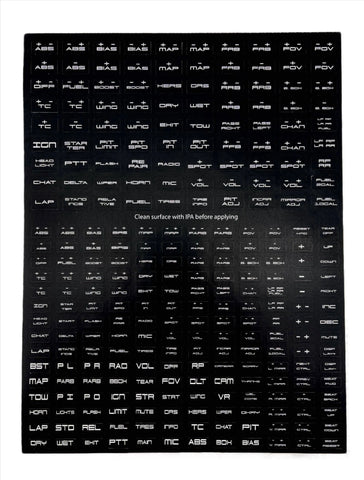 Button Box Label Kit (270 Labels) Apex Sim Racing