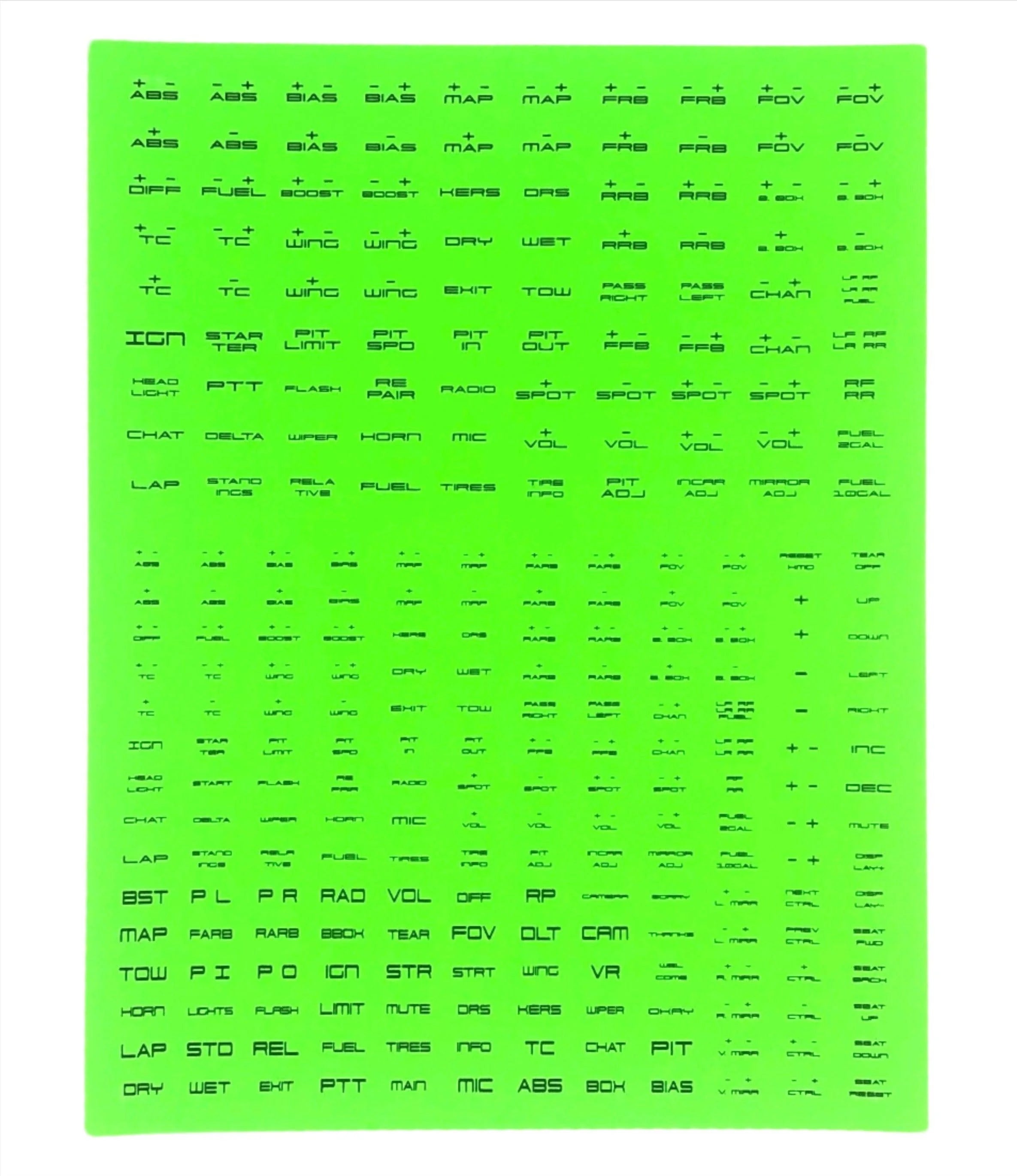 Button Box Label Kit (270 Labels) – Extreme Simracing