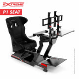 Black Chassis 3.0 configured with P1 racing seat and monitor stand