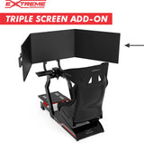 Chassis 3.0 sim racing setup with triple-screen add-on