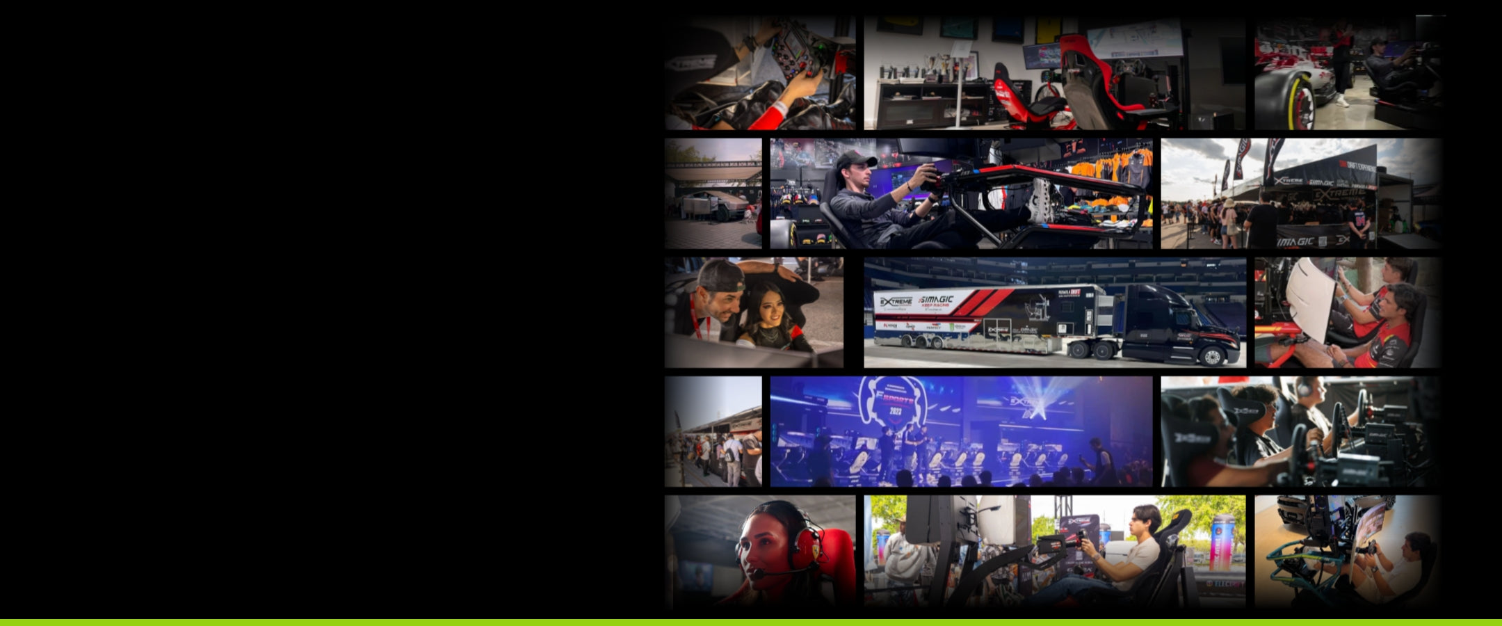 Extreme Simracing FX1 racing cockpit and free TV stand promotion for Black November 2025. Special offer valid until November 30.