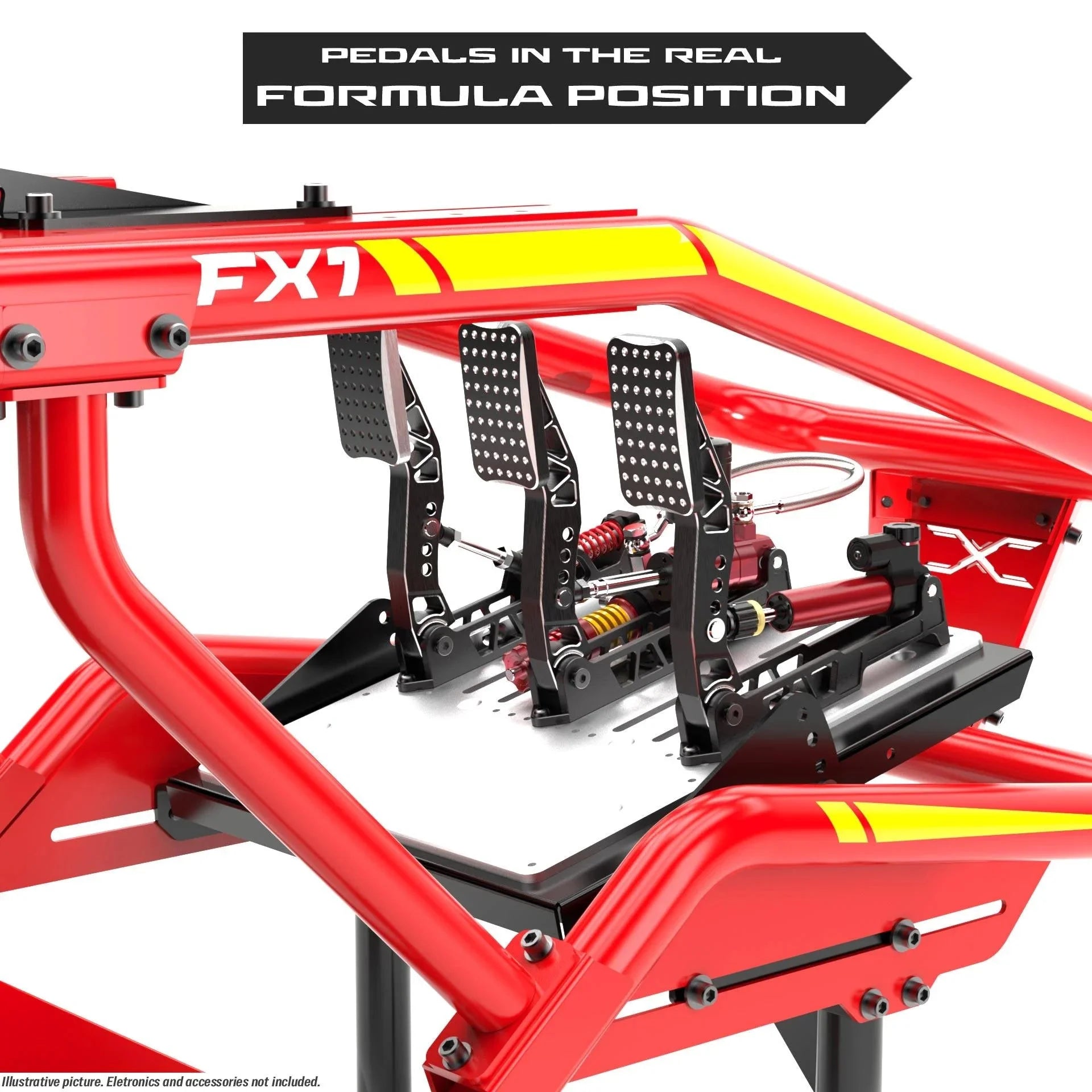 FX1 adjustable pedal platform in authentic Formula racing position