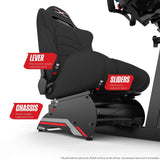 Compact 2.0 reclining seat angle, slider and seat-base adjustments