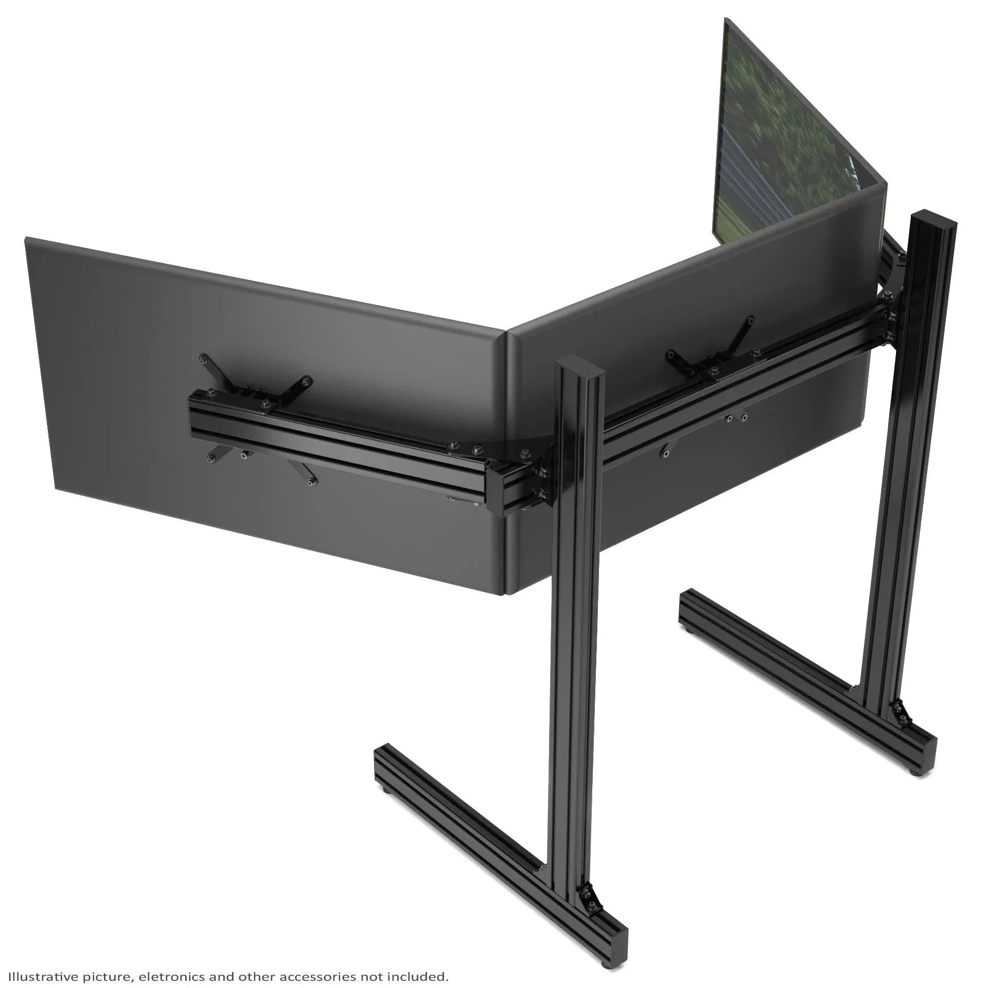 TRIPLE SCREEN ADD-ON FOR ALUMINUM PROFILE TV STAND - Extreme Simracing