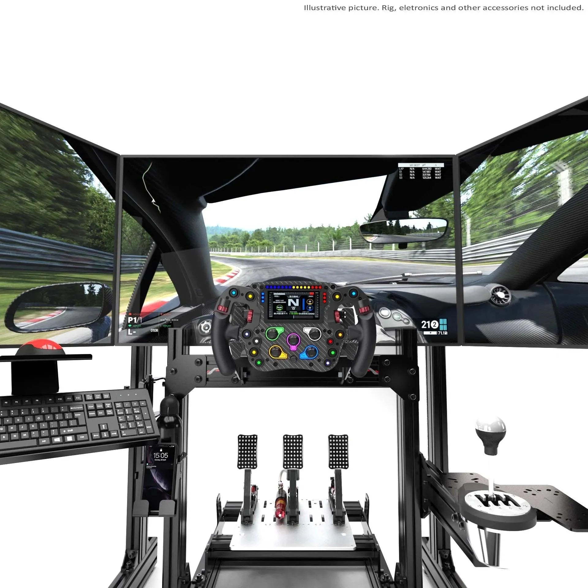TRIPLE SCREEN ADD-ON FOR ALUMINUM PROFILE TV STAND - Extreme Simracing