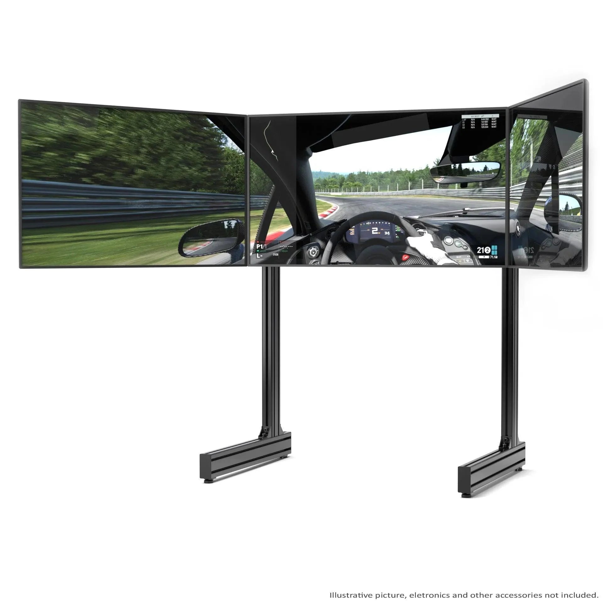 TRIPLE SCREEN ADD-ON FOR ALUMINUM PROFILE TV STAND - Extreme Simracing