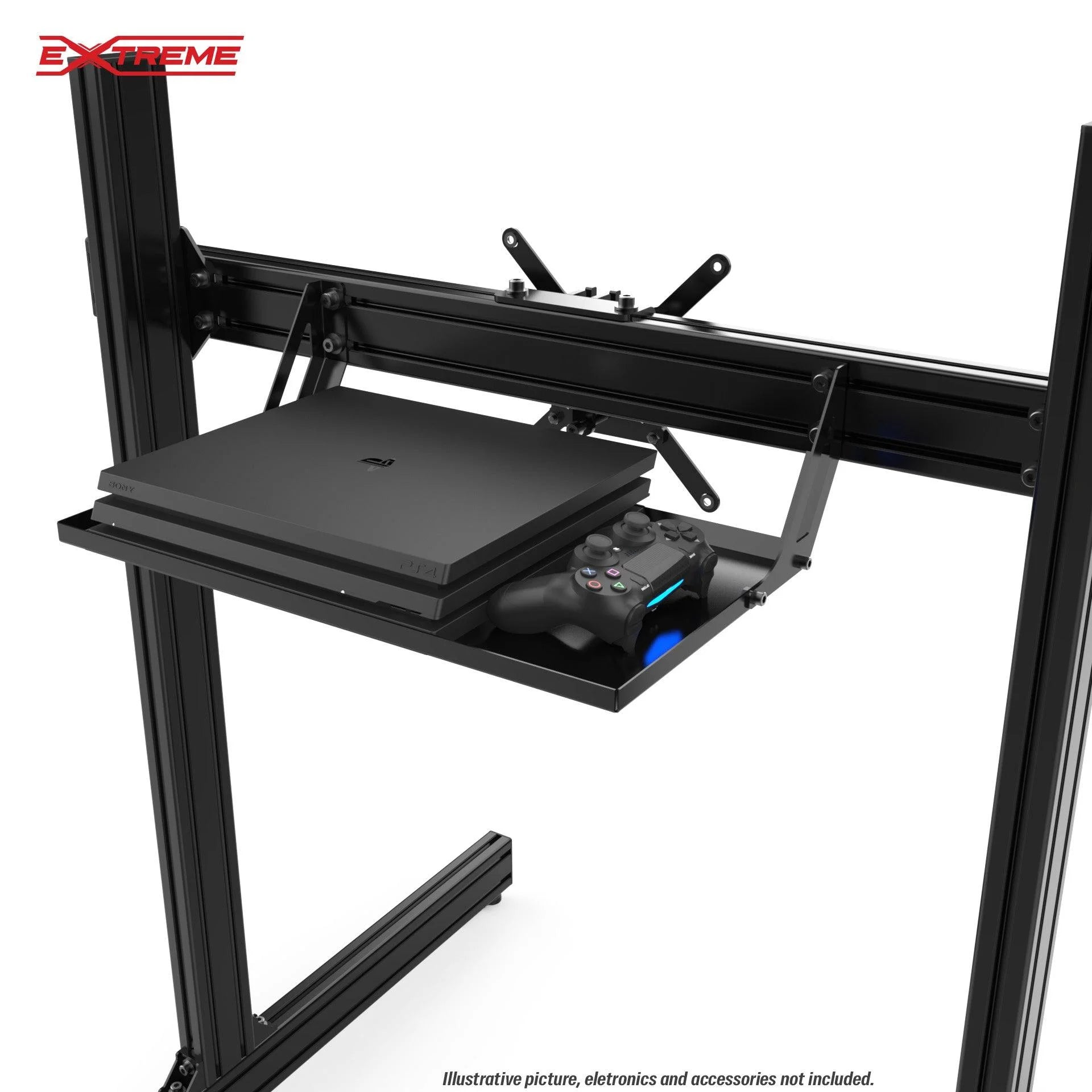 UNIVERSAL PC/DESKTOP REAR TRAY FOR TV STANDS IN ALUMINUM PROFILE - Extreme Simracing