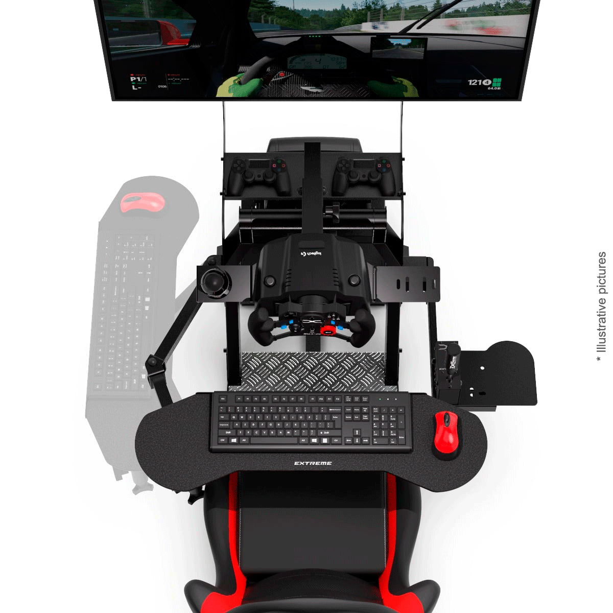 EXTREME WORKSTATION ARTICULATED KEYBOARD FOR VIRTUAL EXPERIENCE 3.0 / P1 3.0 / CHASSIS 3.0 / XT PREMIUM 3.0 - Extreme Simracing