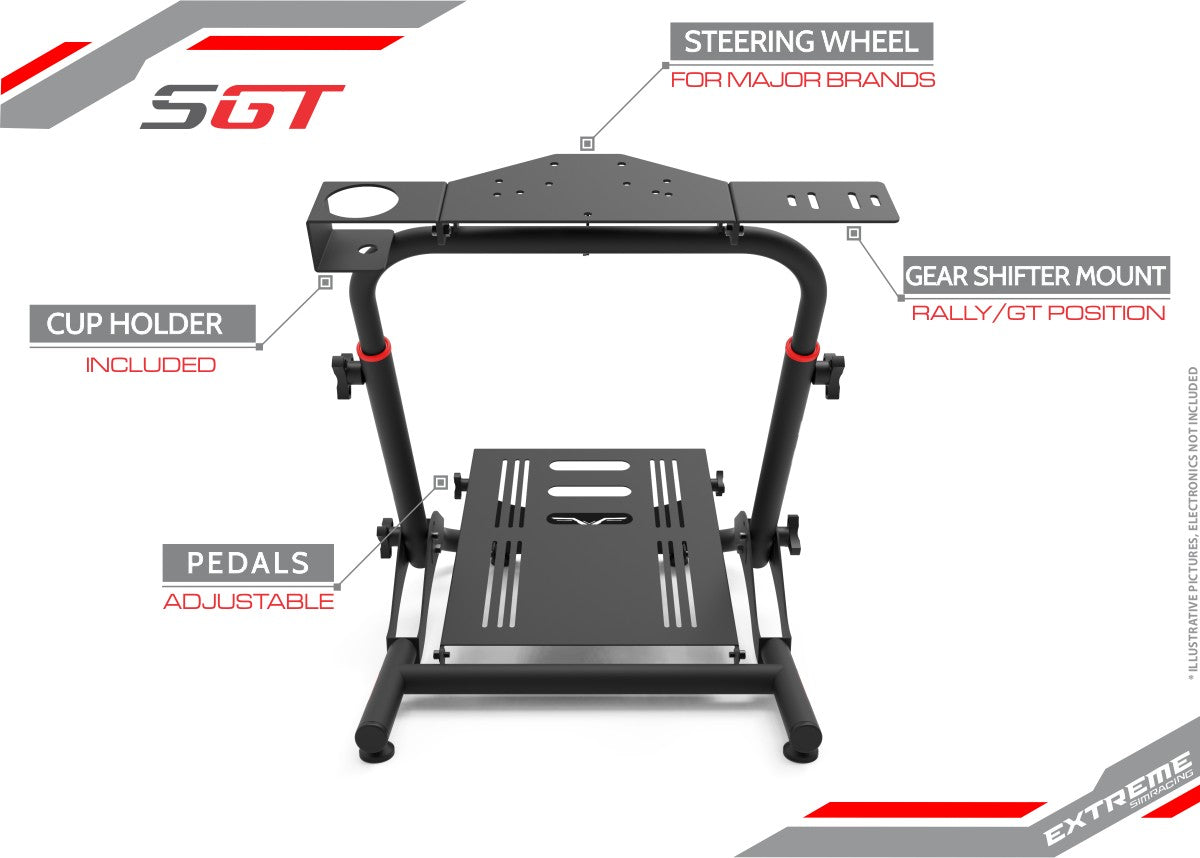 Insignia™ - Racing Wheel Stand - Black With Cleaning Manual Kit Bolt Axtion  Bundle Used 