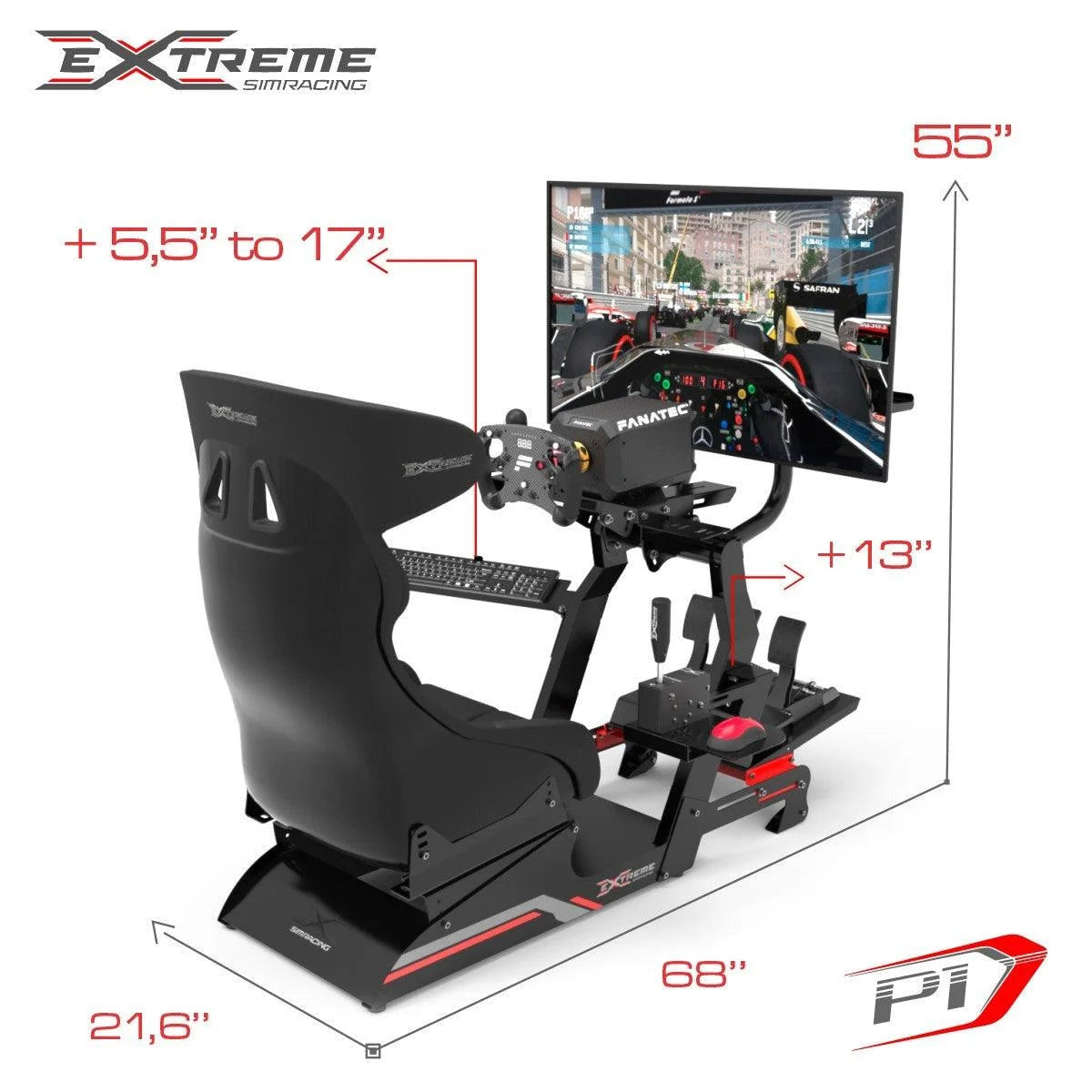 SIM RACING COCKPIT P1 3.0 FULL ACCESSORIES - Extreme Simracing