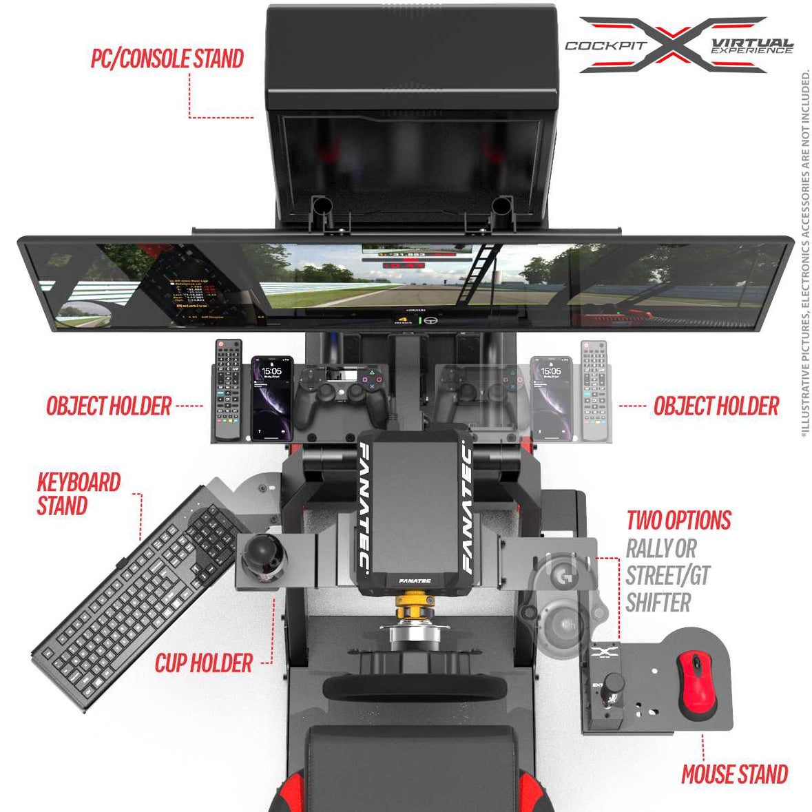  Extreme Sim Racing Triple Screen Tv Stand Add-on Upgrade for  Cockpit P1 3.0 / Virtual Experience 3.0 : Video Games