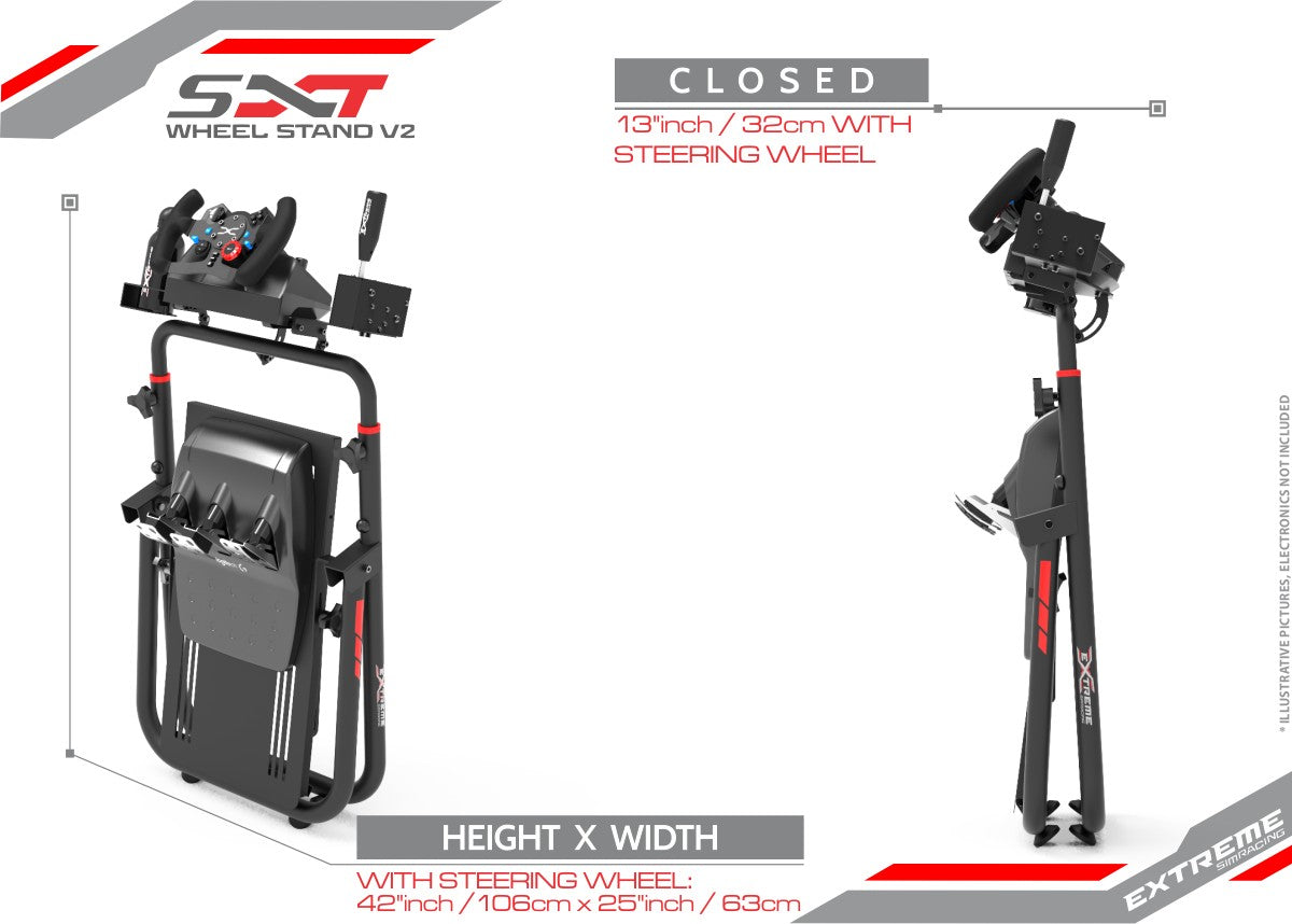 Extreme Sim Racing Wheel Stand Cockpit SXT V2 Racing Simulator - Racing  Wheel Stand Black Edition For Logitech G25, G27, G29, G920, Thrustmaster  And