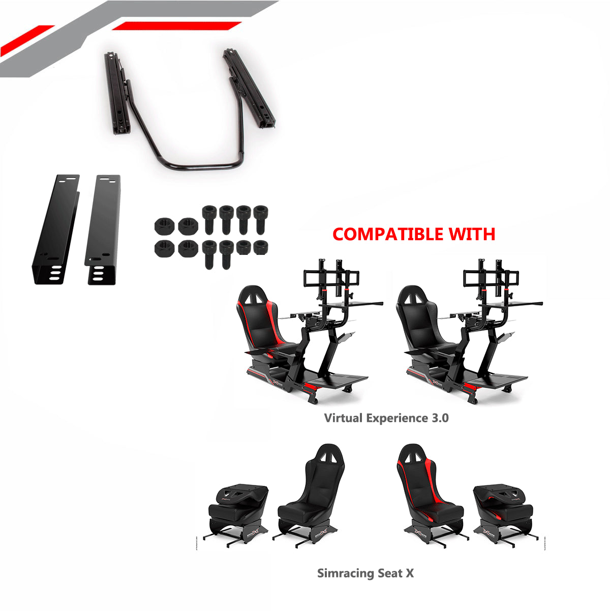 Sim Racing RAIL ADJUSTMENT UPGRADE KIT FOR VIRTUAL EXPERIENCE 3.0 / SIM RACING SEAT X - Extreme Simracing