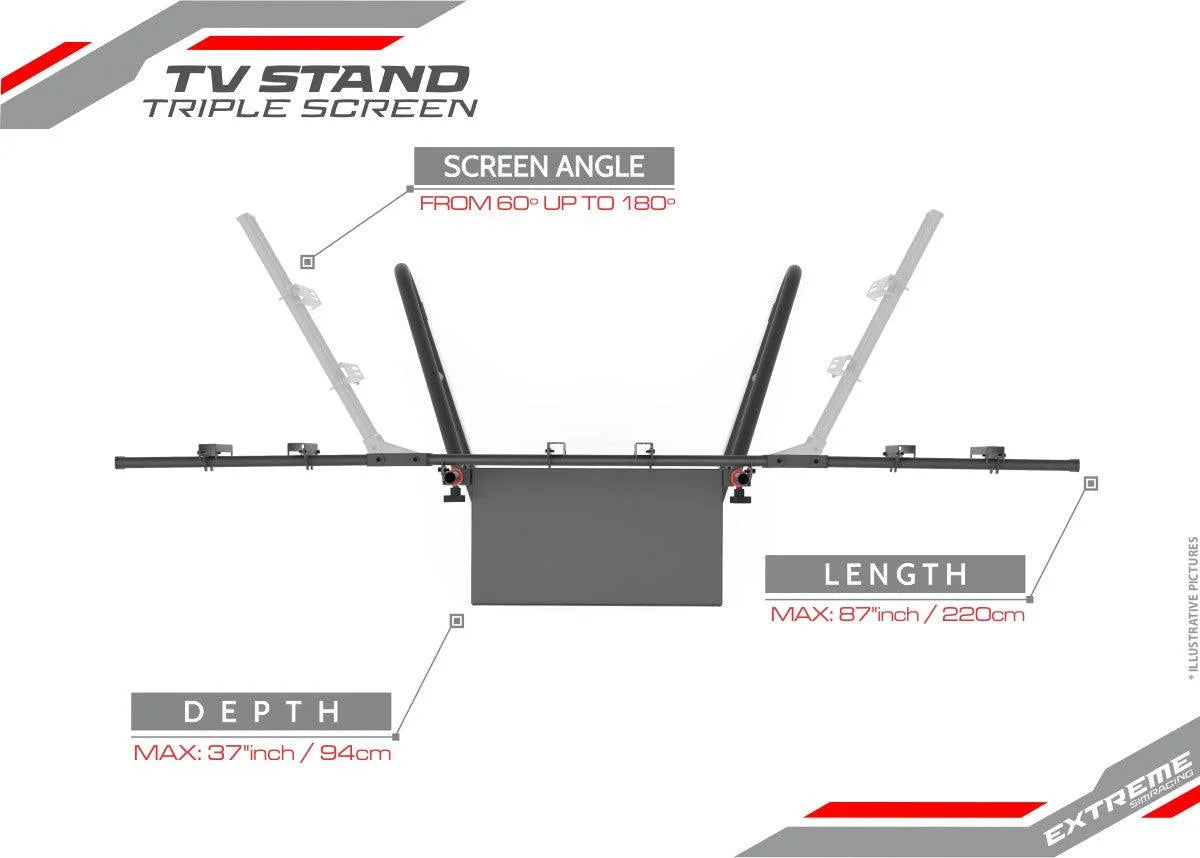 TRIPLE SCREEN TV STAND - Extreme Simracing