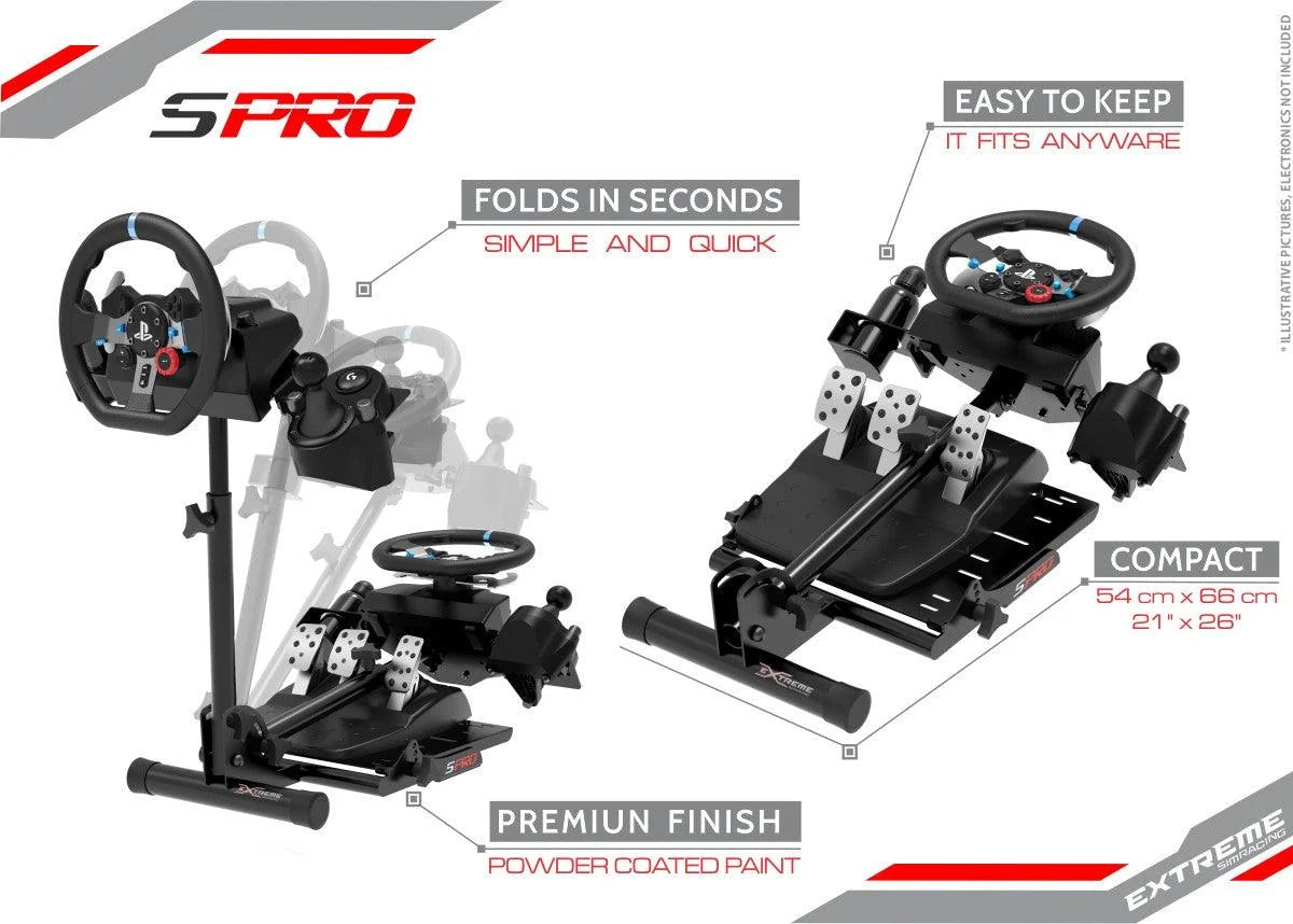 WHEEL STAND BLACK EDITION SPRO - Extreme Simracing