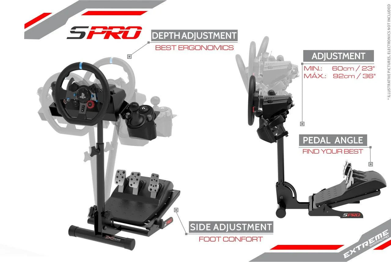 WHEEL STAND BLACK EDITION SPRO - Extreme Simracing